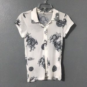 UNIF sheer mesh button up